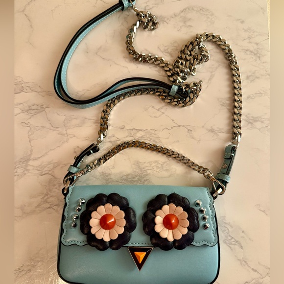 Authentic Fendi Hypnoteyes Micro Baguette in blue - Picture 4 of 9